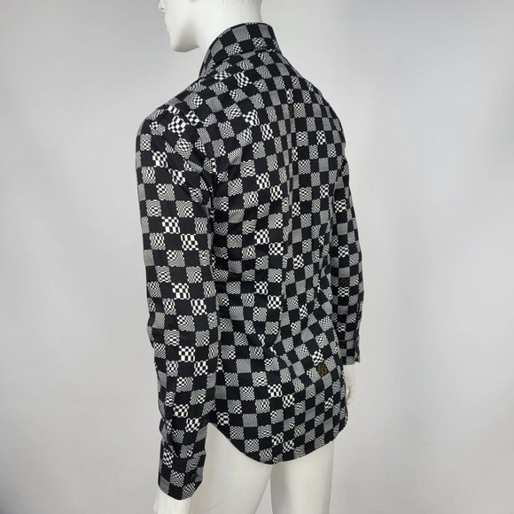 Louis Vuitton Men's Classic Black & White Damier Shirt - Picture 5 of 15